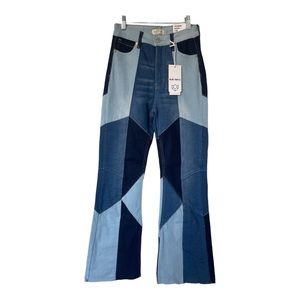Patchwork bootcut women’s jeans
